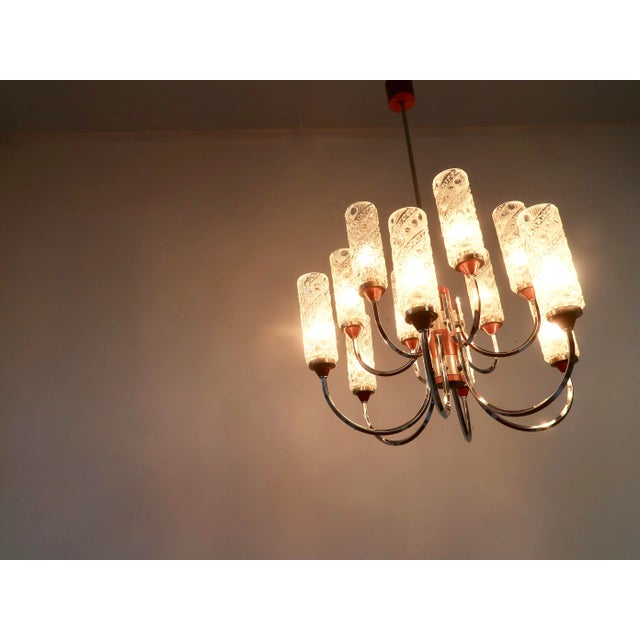 Wood Mid-Century Teak Chandelier, 1960s For Sale - Image 7 of 14