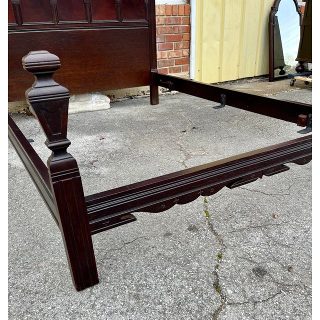 Jacobean Antique Full Bed Attributed to John Widdicomb For Sale - Image 3 of 11