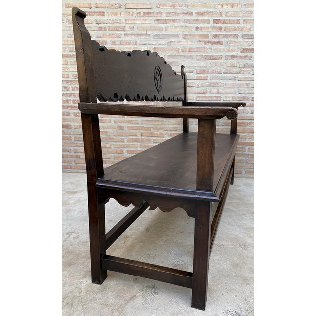 Vintage French Bench in Wood, 1920 For Sale - Image 14 of 16