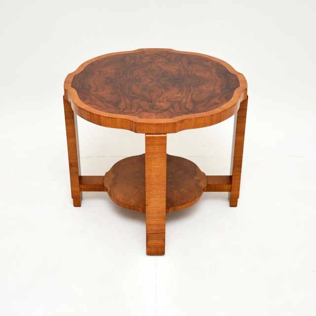 Mid-Century Modern Art Deco Figured Walnut Coffee Table, 1930s For Sale - Image 3 of 7