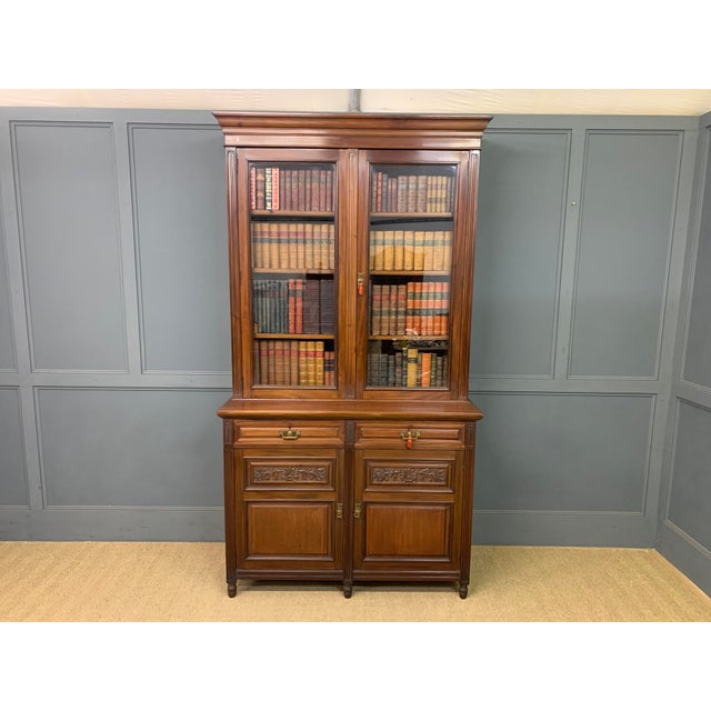Victorian Mahogany Bookcase, 1895 For Sale - Image 9 of 18