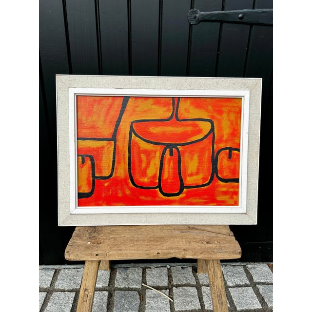 Red Pears & Pans, Oil on Board, Framed For Sale - Image 8 of 8