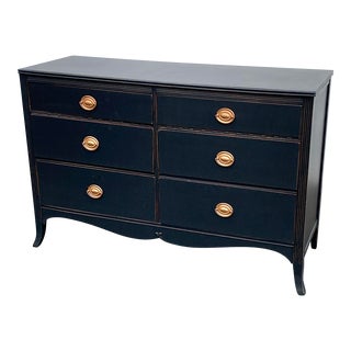 1940s Hepplewhite Lowboy Dresser Finished in Black For Sale