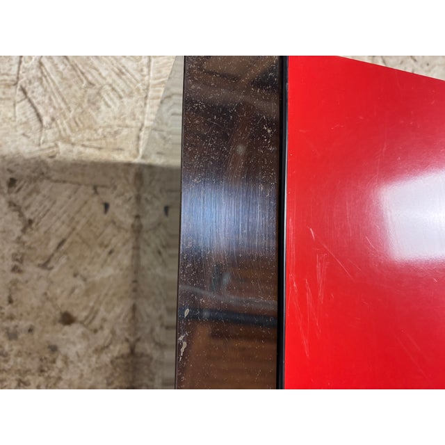 1970s 1970s Red Laminate & Chrome Coffee Table For Sale - Image 5 of 7