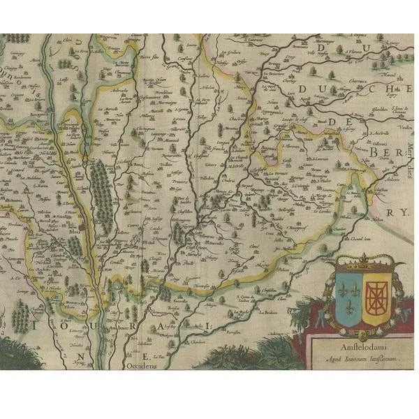Antique Map of Blois attributed to Janssonius, 1640 For Sale - Image 4 of 8