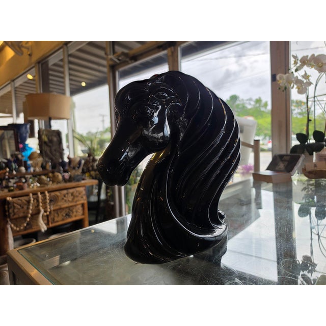 Art Deco 1970s Ceramic Horse Head For Sale - Image 3 of 16