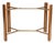 1980s Attributed Chromcraft Oak and Brass Dining Table Base for Glass Top For Sale