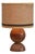 Table Lamp in Carved Wood with Shade in Woven Jute, 1960s For Sale