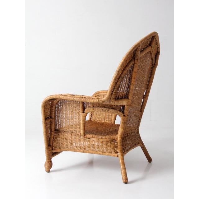 Vintage Wicker Armchair For Sale - Image 9 of 18