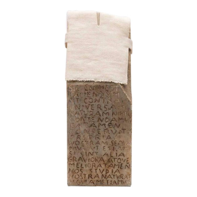 Maria Dompe, Lady, Marble and Fabric Conceptual Abstract Sculpture Maria Dompe For Sale