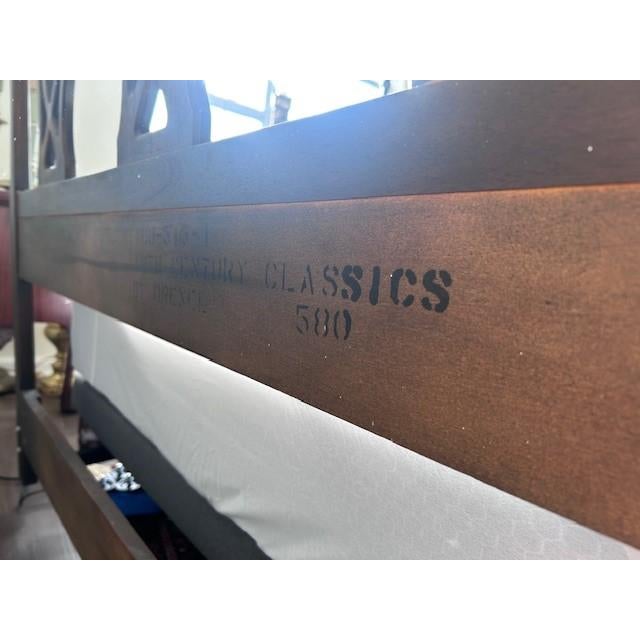 French Country Antique Cherry Queen Size Headboard – Ornate Carved Wood, Vintage Elegance For Sale - Image 3 of 6