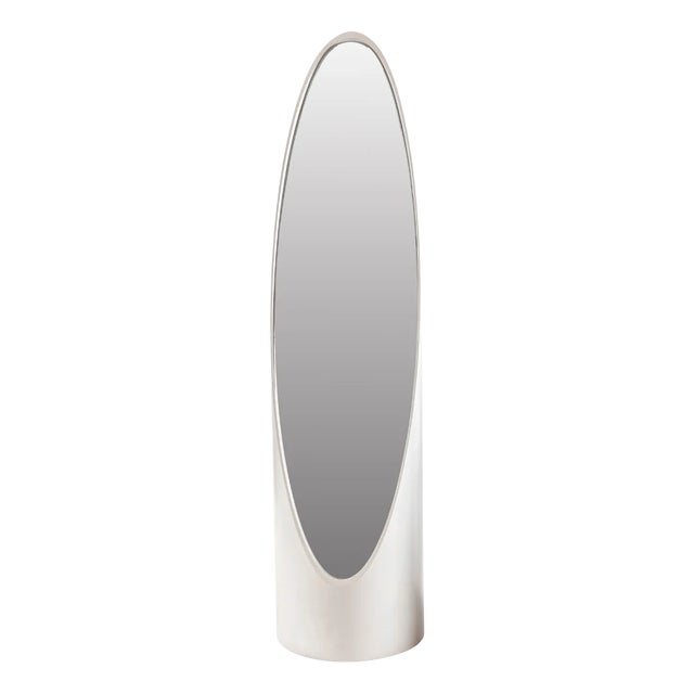 Lipstick Table Mirror in White, Italy, 1970s For Sale