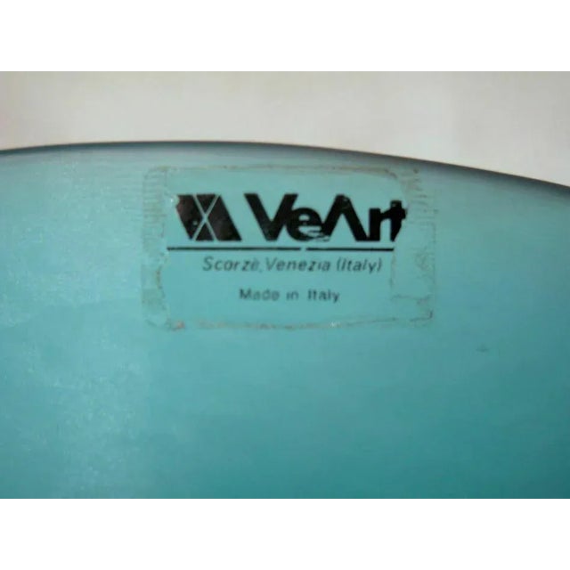 Mid 20th Century Large Italian Murano Blue Art Glass Bowl by VeArt For Sale - Image 5 of 7