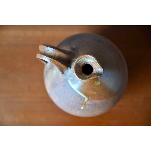 1930s Vintage Wabi-Sabi Glazed Stoneware Pitcher, 1950s For Sale - Image 5 of 8