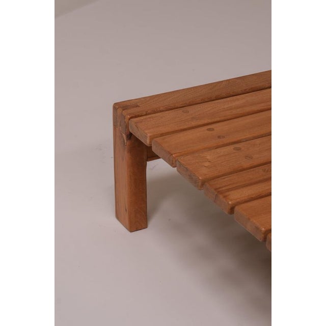 Gold Low Coffee Table Bench in Pine by Maison Regain, France, 1970s For Sale - Image 8 of 13