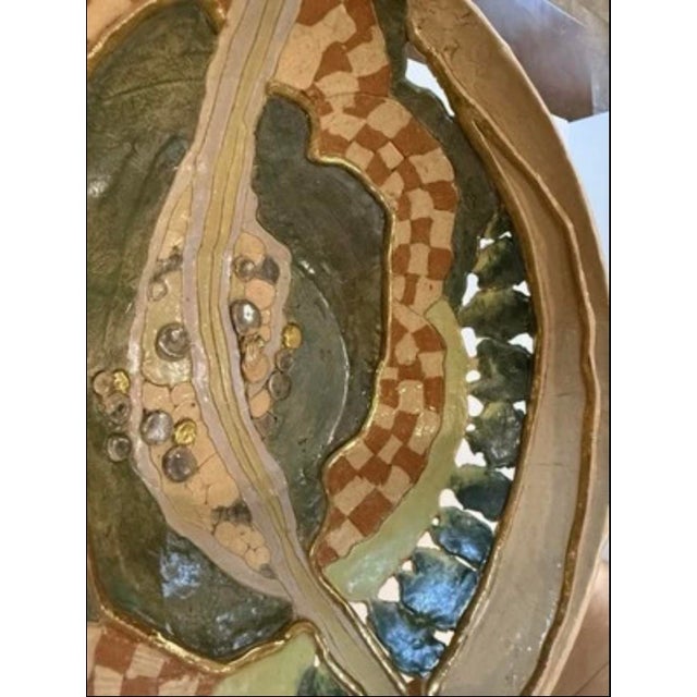 Large Late 20th Century Studio Pottery Bowl by Sr. Karen Kappell Hand Built Glazed Abstract Design For Sale - Image 12 of 12