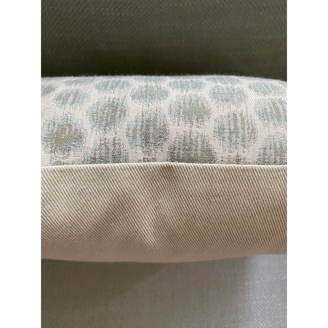 Transitional Blue Strié Hexagon Lumbar Pillow For Sale - Image 3 of 4