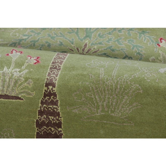 Rug & Kilim’s Modern Pictorial “Tree of Life” Runner in Green With Pictorials For Sale In New York - Image 6 of 7