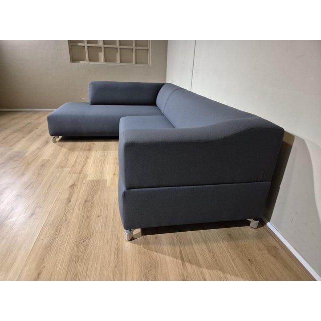 Set of Corner Sofa with Ottoman in Grey from Leolux For Sale - Image 12 of 16