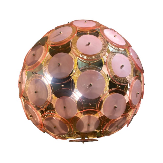 Pink Murano Glass Disco Lamp, 1960s For Sale - Image 3 of 8
