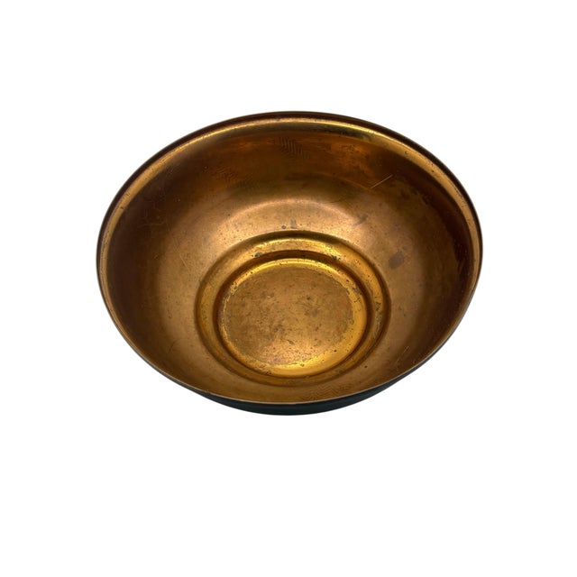 1920s Carl Sorensen Arts & Crafts Bronze Covered Dish With Dolphin Finial Lid For Sale - Image 9 of 9
