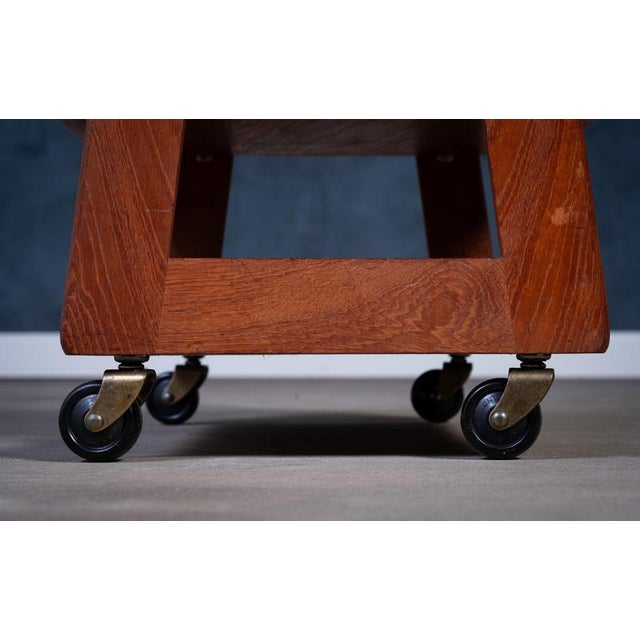 Danish Teak Serving Trolley with Champagne Bucket, 1960s For Sale - Image 12 of 13