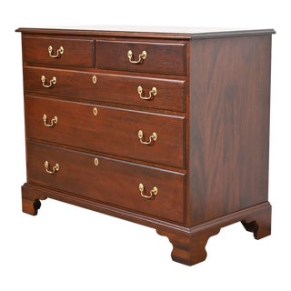 Henkel Harris Georgian Mahogany Five-Drawer Dresser, Newly Refinished For Sale