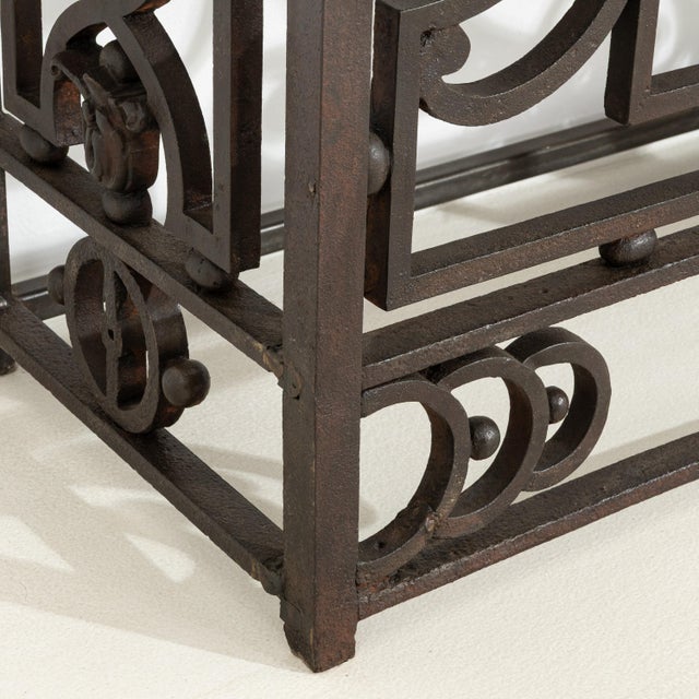 Neoclassical Neoclassical Wrought Iron Console With Belgian Bluestone For Sale - Image 3 of 12
