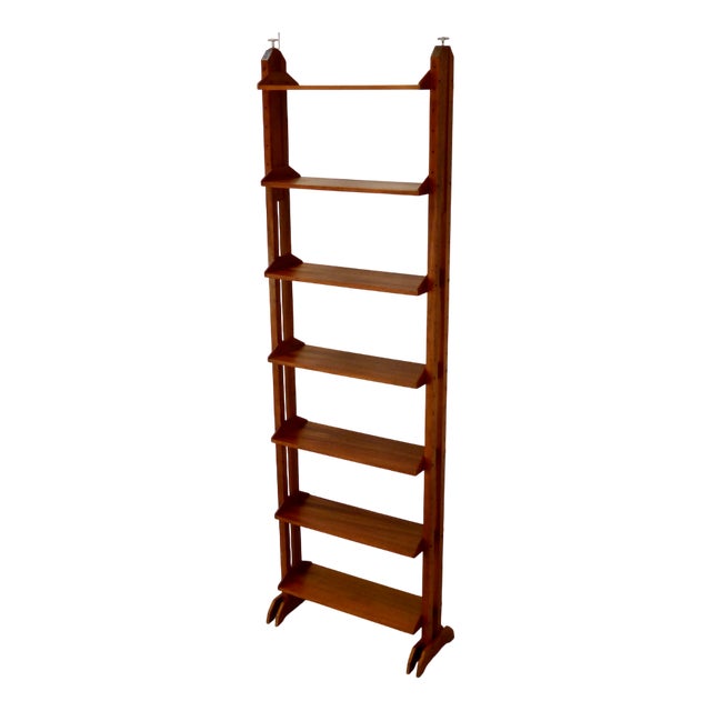 Mid-Century Modern Italian Freestanding Teak Modular Bookshelf, 1960s For Sale