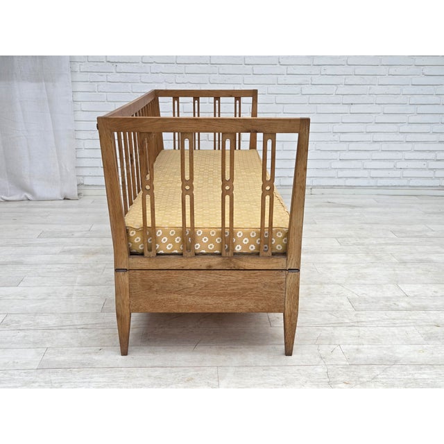 Swedish Drop Arm Sofa in Fabric and Oak, 1970s For Sale - Image 13 of 18