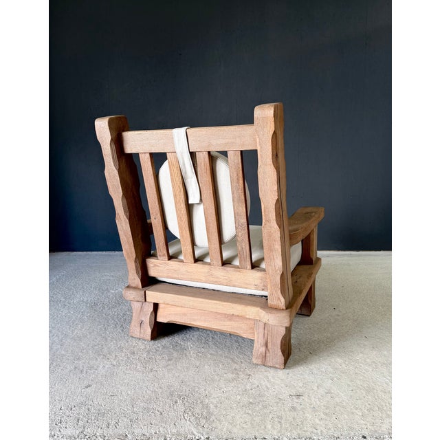 Brutalist Oak Lounge Chairs, Belgium, 1960s, Set of 2 For Sale - Image 15 of 18