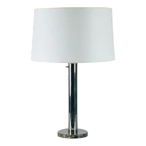 Large 1940s Bauhaus or Art Deco Style Chrome and Marble Table Lamp