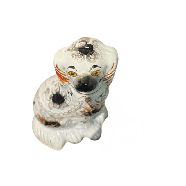 Antique White Mid 19th Century English Staffordshire Dog Figurine For Sale - Image 8 of 9