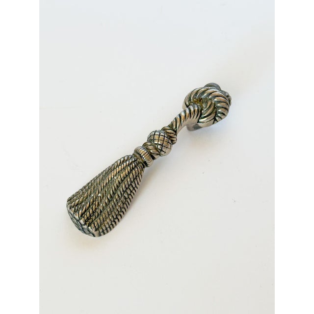 Traditional Vintage Silver Knotted Rope Tassel Bottle Opener For Sale - Image 3 of 5