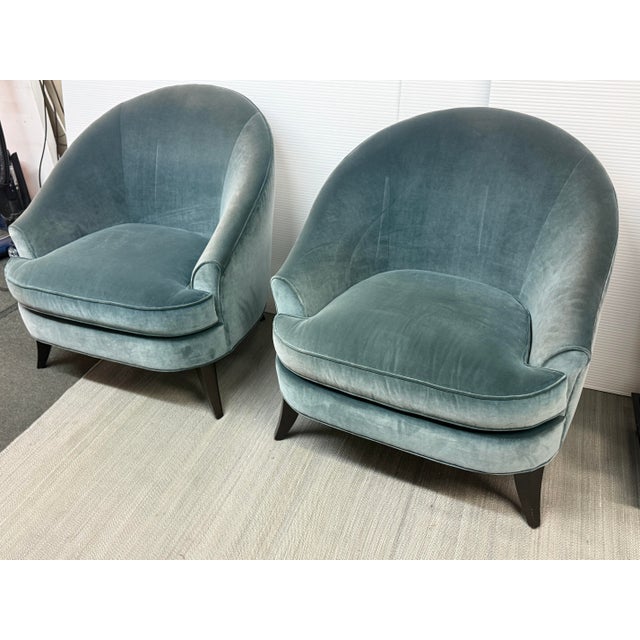 Textile Richard Mishaan for Bolier & Co. Velvet Club Chairs, Pair For Sale - Image 7 of 12