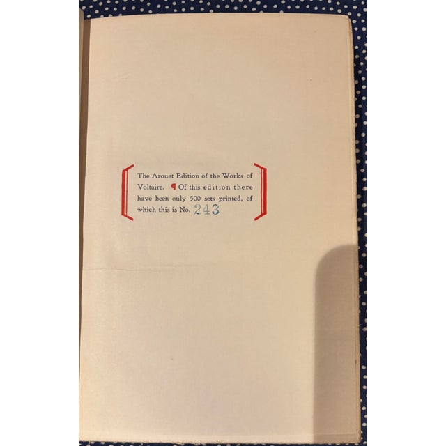 Voltaire – The Works – Arouet Edition – Complete 22 Volumes – No. 243/500 – 1927 For Sale - Image 10 of 12
