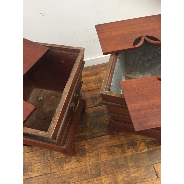 George Zee Rosewood Wine Coolers - Mid Century - A Pair For Sale - Image 4 of 7