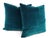 Modern Cowtan and Tout Rostang in Lagon Pillow Cover - 20" X 20" Bright Teal Plush Velvet Cushion Case For Sale - Image 3 of 4