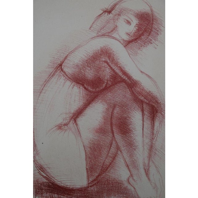 Antoniucci VOLTI (1871-1958) Nude with a Pensive Gaze Original color lithograph On wove paper, 28 × 38 cm (approx. 11 x 15...