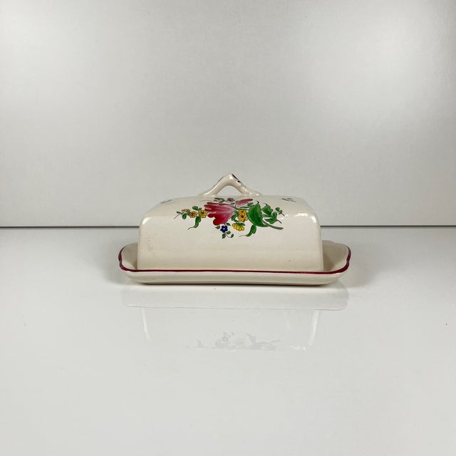 Antique butter dish from the famous KG Luneville earthenware factory – Réverbère model, an iconic piece of French...