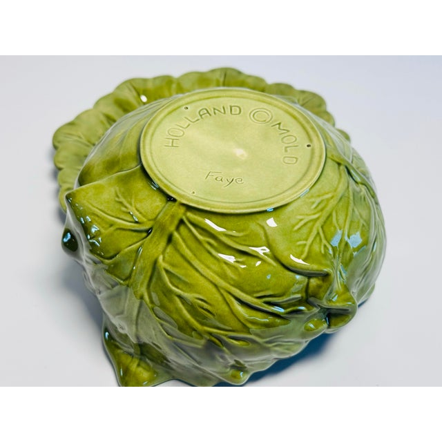 Vintage 1970s Ceramic Cabbage Covered Bowl & Underplate, Holland For Sale - Image 4 of 8