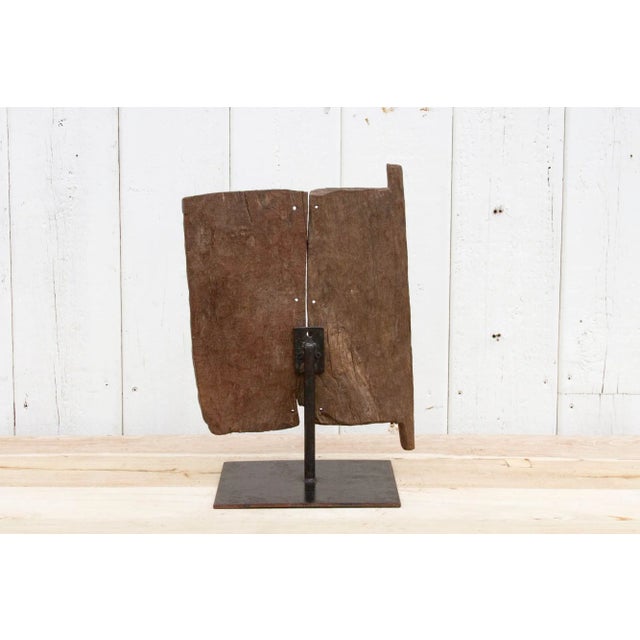 19th Century Ancient African Granary Door on Stand For Sale - Image 5 of 9