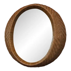 Woven Rattan Wall Mirror by Umbra