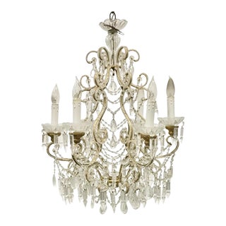 Vintage 1950s Crystal Chandelier For Sale