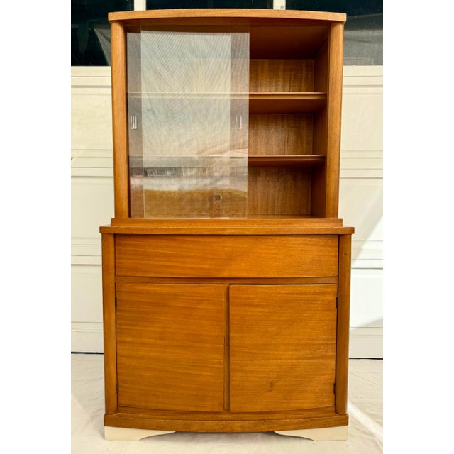Mid-Century Modern Mid-Century Modern Sliding Glass Door Display China Cabinet For Sale - Image 3 of 12