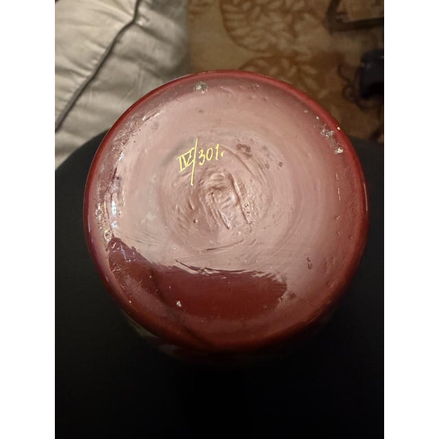 Brick Red Antique English Chinoiserie Peking Glass Garlic Head Vase For Sale - Image 8 of 8