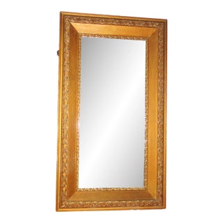 Antique Victorian Wood & Gesso Ornate Frame With Beveled Mirror For Sale