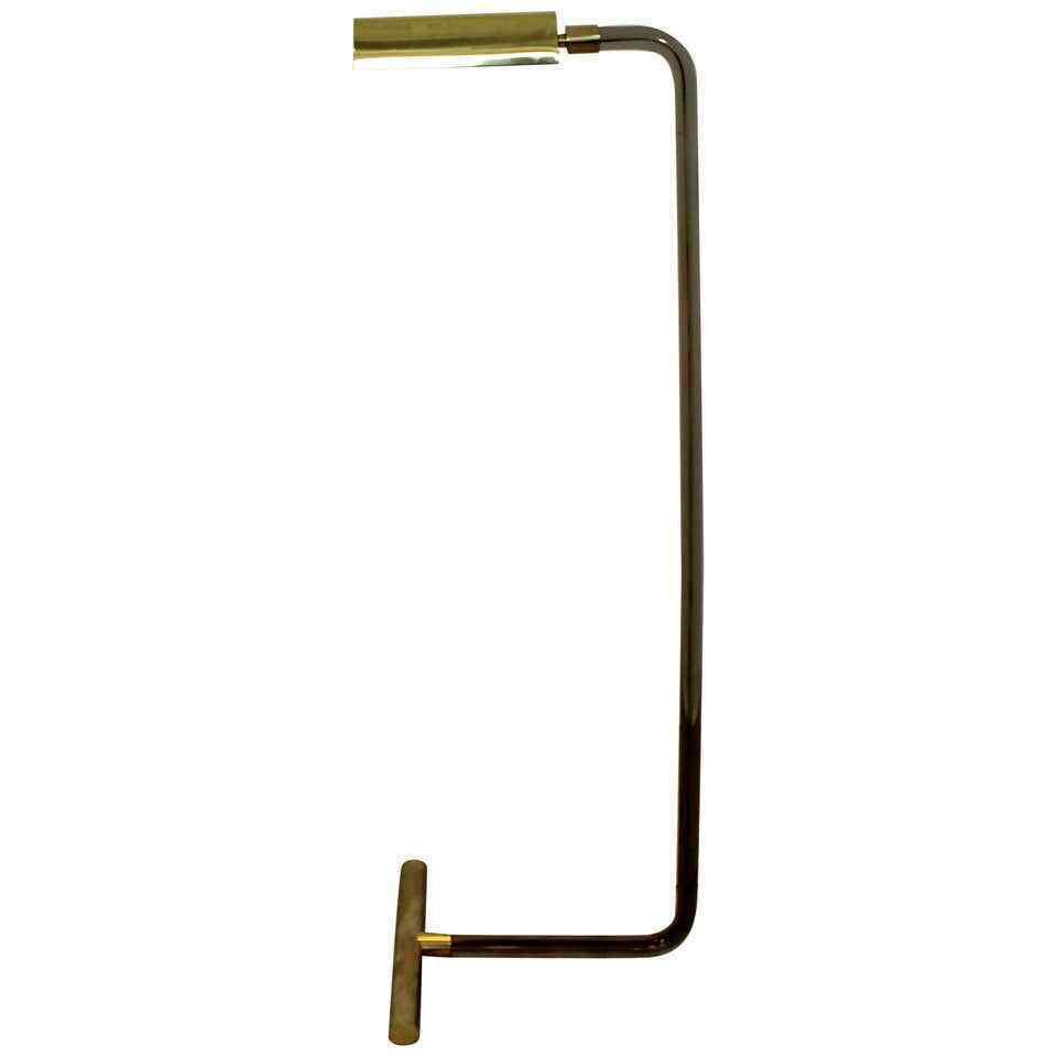mid century modern brass floor lamp