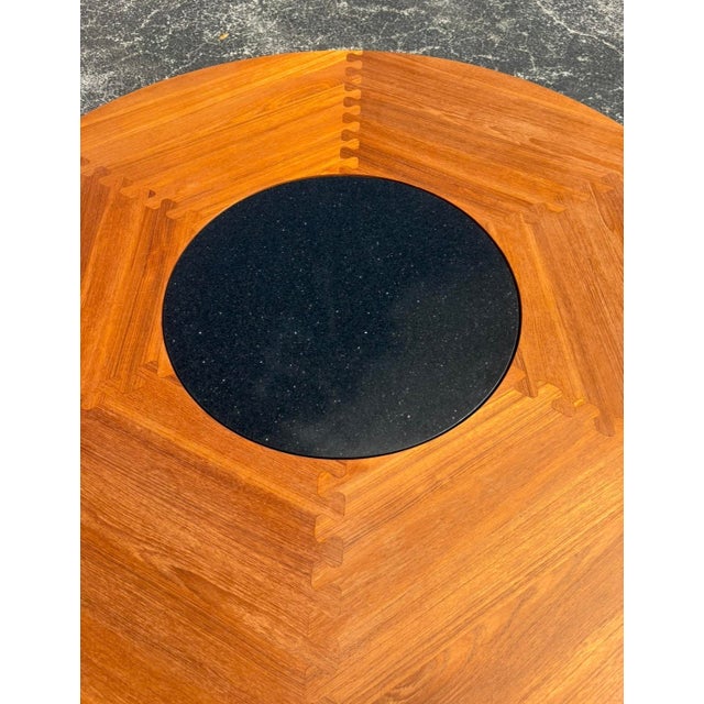Wood Danish Modern Sun Cabinet Co Teak Dining Table W Lazy Susan For Sale - Image 7 of 13