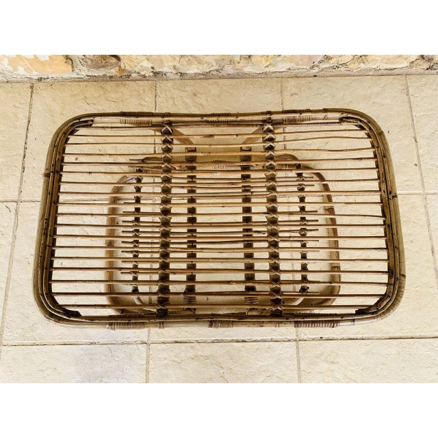 Mid-Century Modern Mid-Century Bamboo and Rattan Coffee Table with Magazine Rack by Tito Agnoli, 1960s For Sale - Image 3 of 18